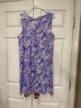 Sleeveless Purple Floral Shift Dress